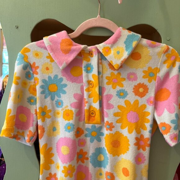 Sretsis white and multi-coloured terry cloth  floral dress size US 4 - Picture 3 of 7